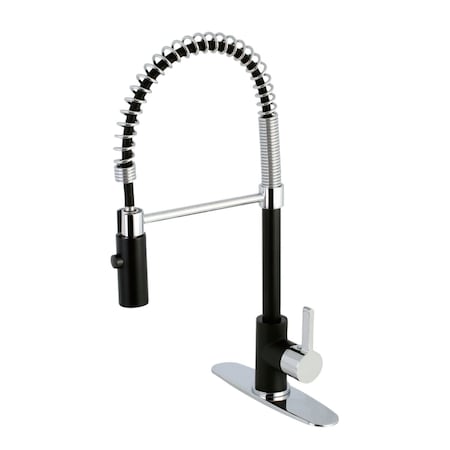Gourmetier LS8777CTL Continental Single-Handle Pre-Rinse Kitchen Faucet, Blk/Chrm LS8777CTL